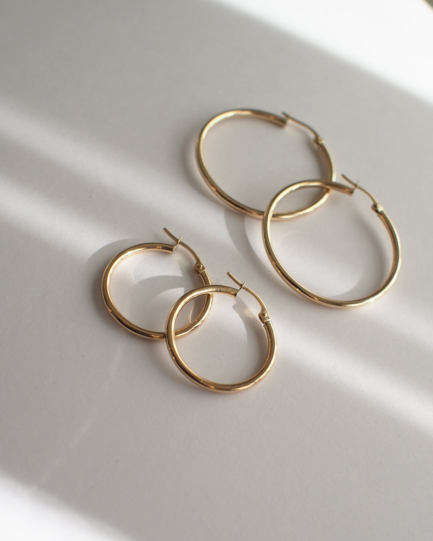 Solid Gold Hoops