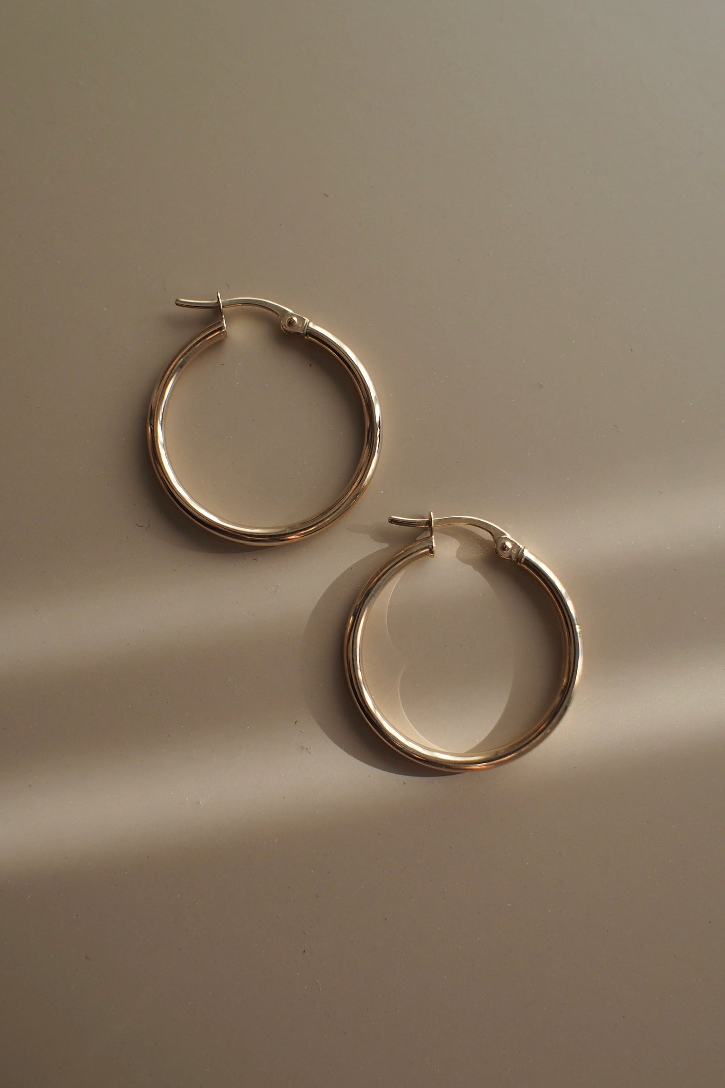 Solid Gold Hoops