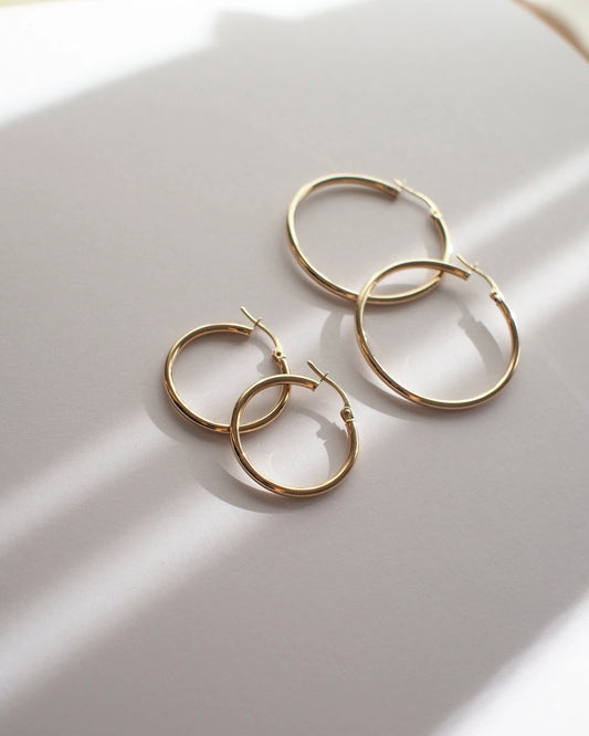 Solid Gold Hoops
