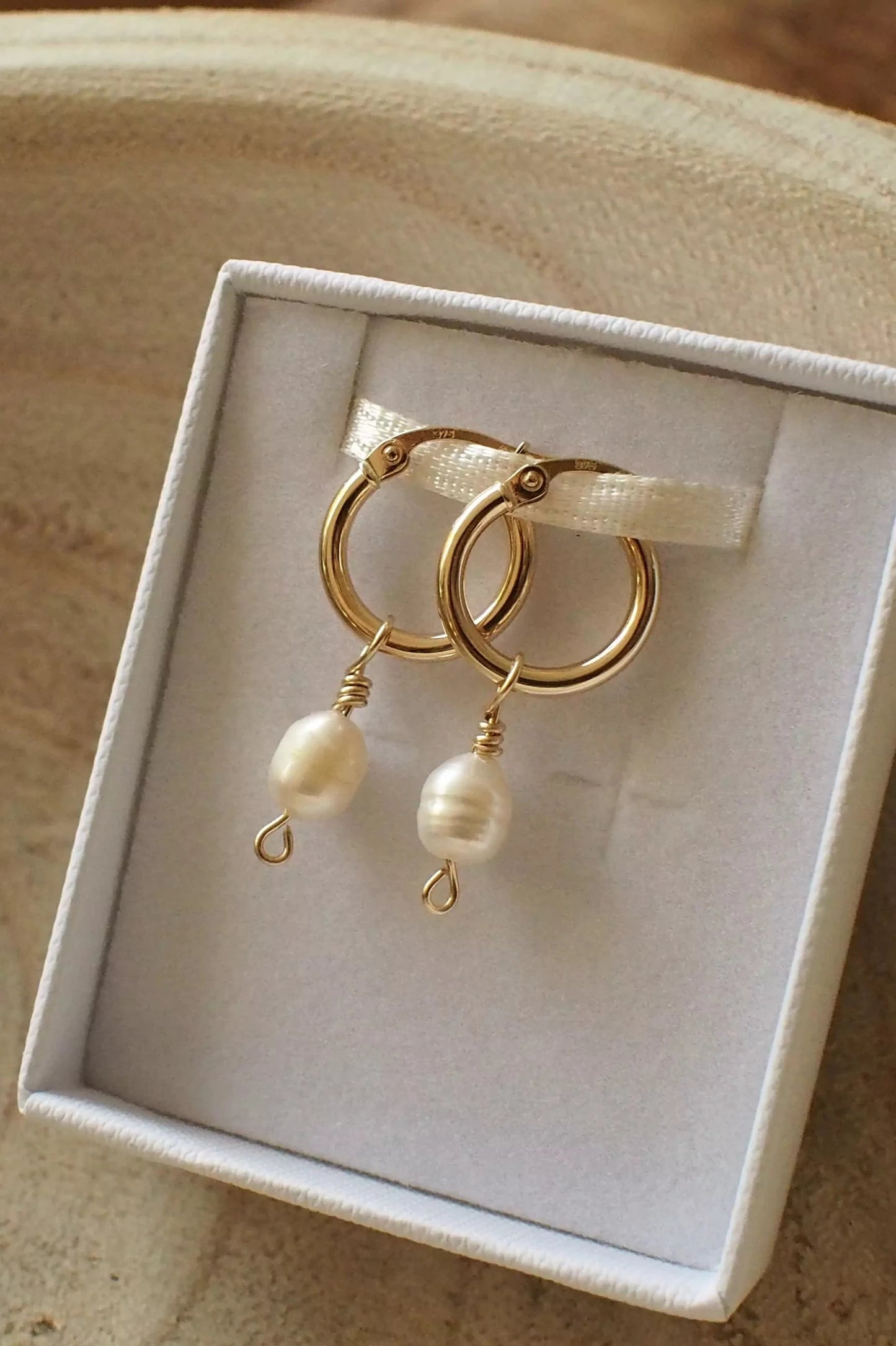 Classic Freshwater Pearl Hoops Salty May