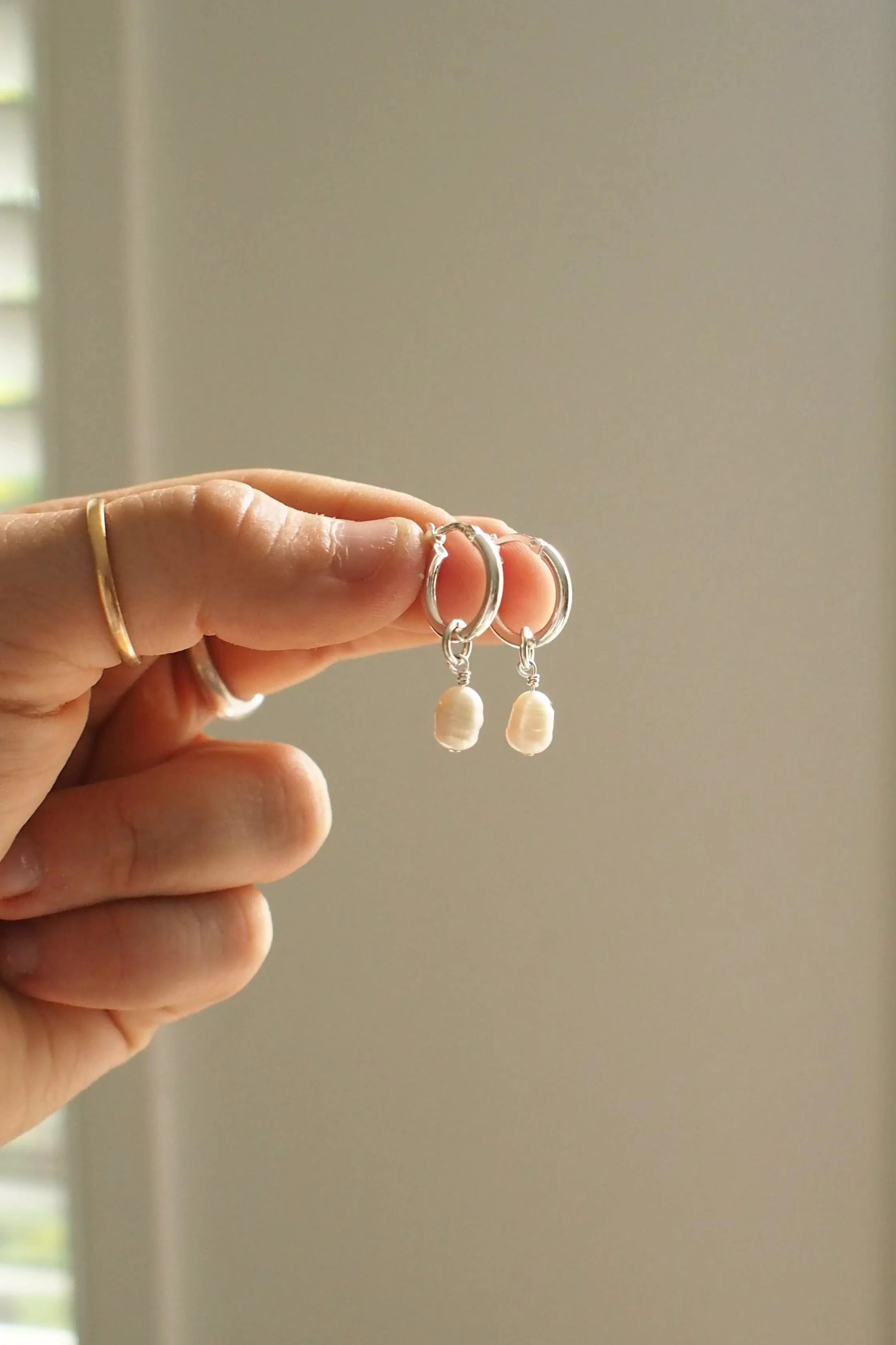 Classic Freshwater Pearl Hoops Salty May