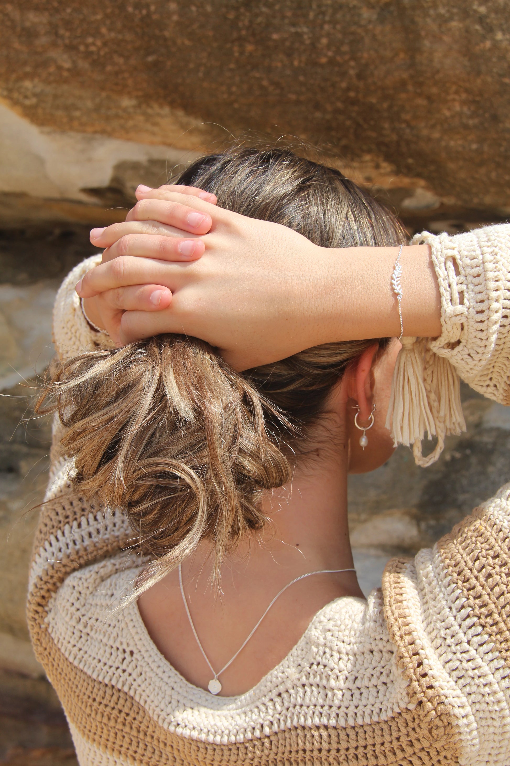 Model Wearing Fern Bracelet